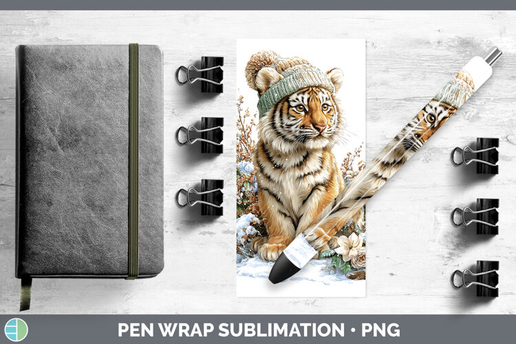 GorgeousWild Cats Winter Knit Hat Pen Wrap design.