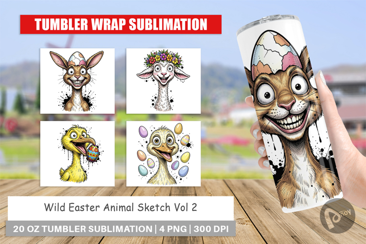 Wild Easter Animal Sketch Tumbler