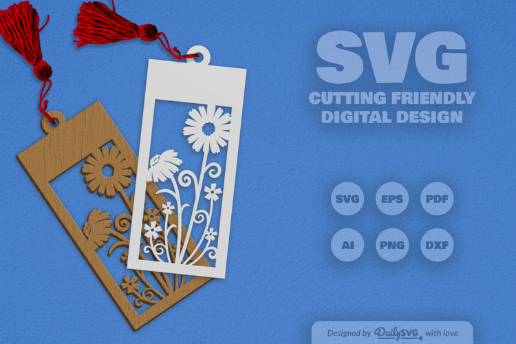 Wild Floral Bookmark SVG