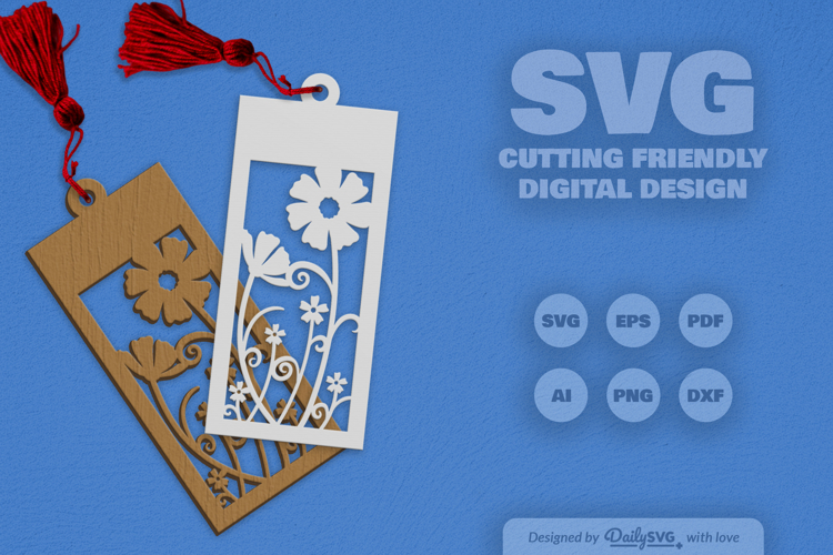 Wild Floral Bookmark SVG