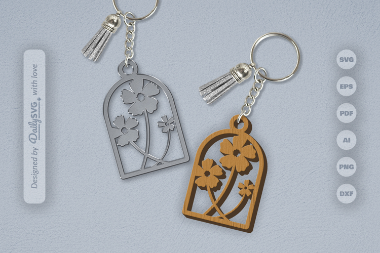 Wild Floral Keychain SVG