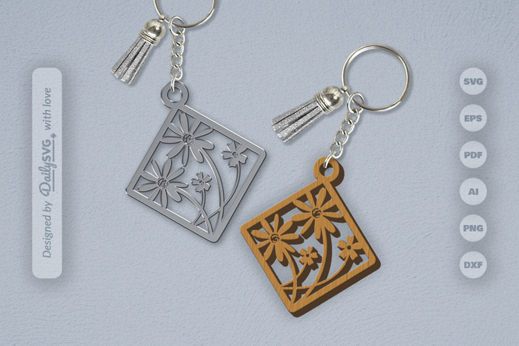 Wild Floral Keychain SVG