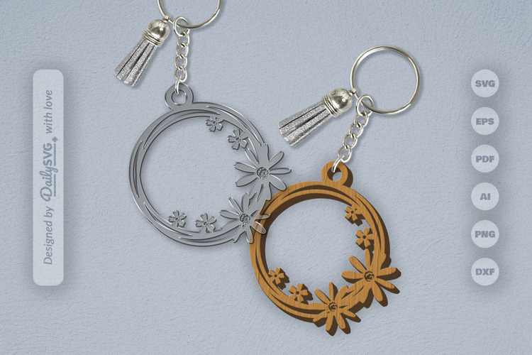 Wild Floral Keychain SVG