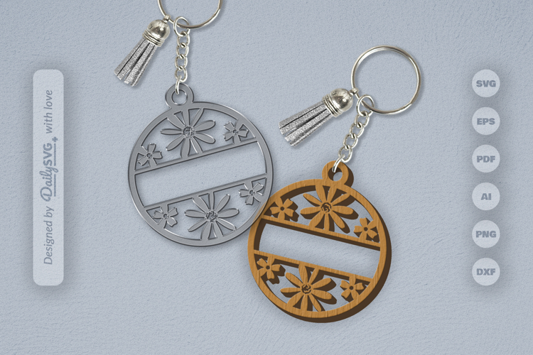 Wild Floral Keychain SVG