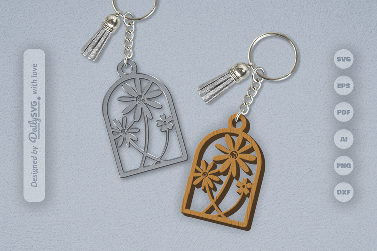 Wild Floral Keychain SVG
