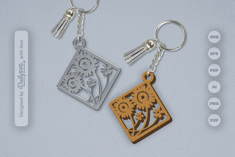 Wild Floral Keychain SVG