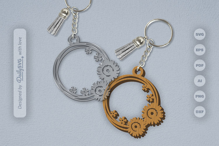 Wild Floral Keychain SVG