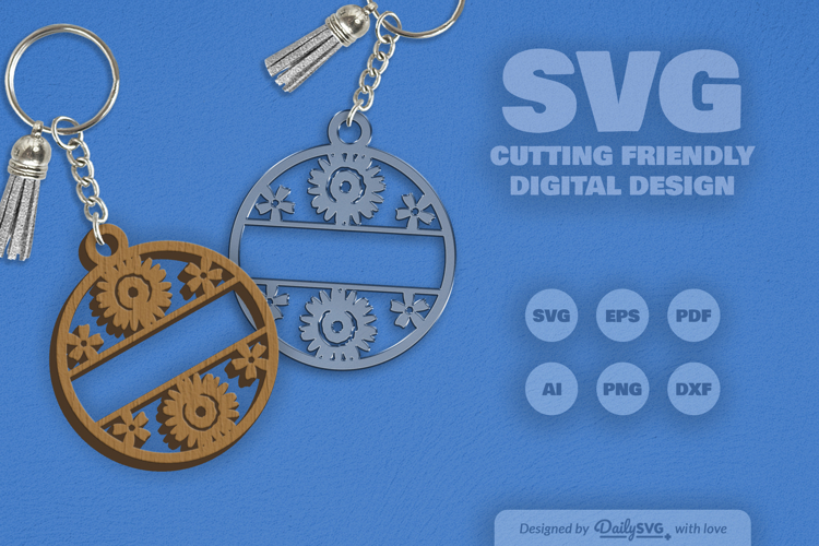 Wild Floral Keychain SVG