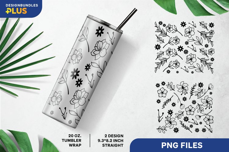 Lily Flowers Pattern, 20 oz Tumbler Wrap Seamless Design