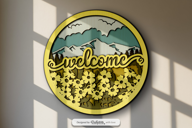 Wild Flower Meadow Home Decor Layered Laser Cut