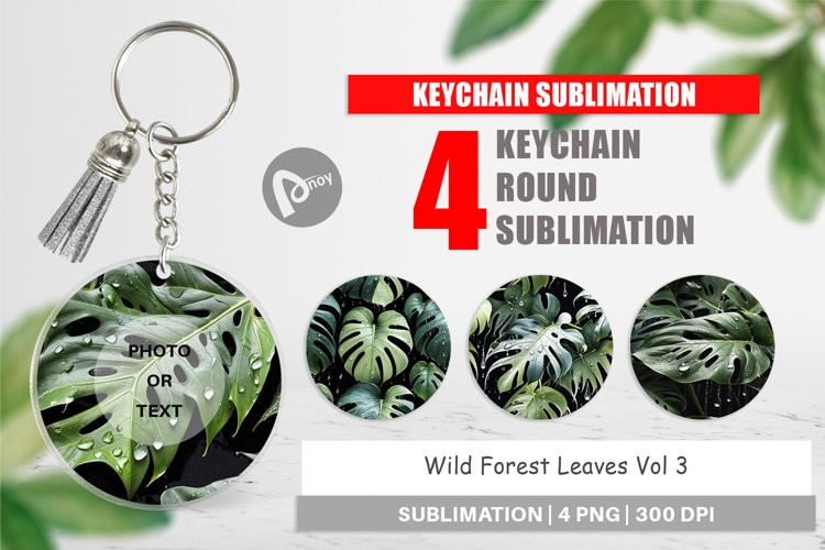 Keychain Forest Leaves Pattern example image 1