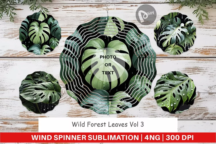 Wind Spinner Forest Leaves Pattern