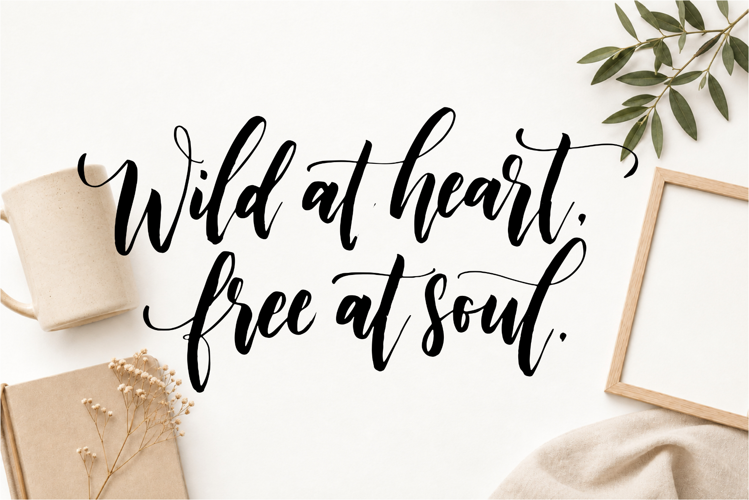 Wild At Heart Free At Soul Hand Lettered SVG Quote