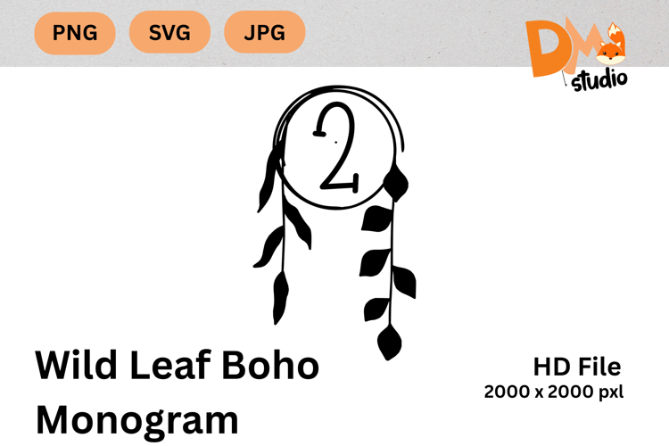 Wild Leaf Boho Monogram
