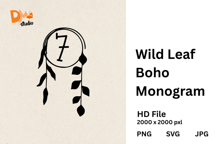 Wild Leaf Boho Monogram