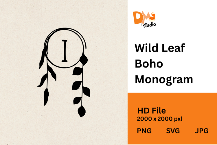 Wild Leaf Boho Monogram