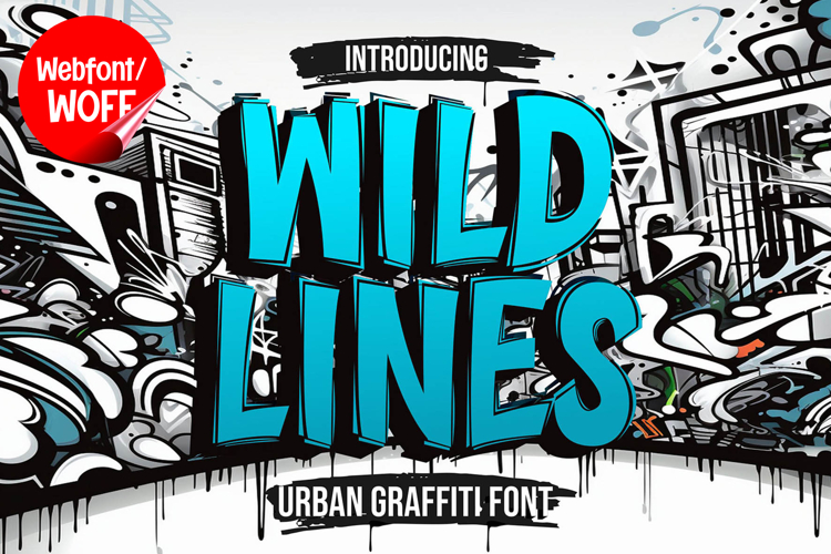 Wild Lines | Decorative Graffiti Webfont for Creative Urban