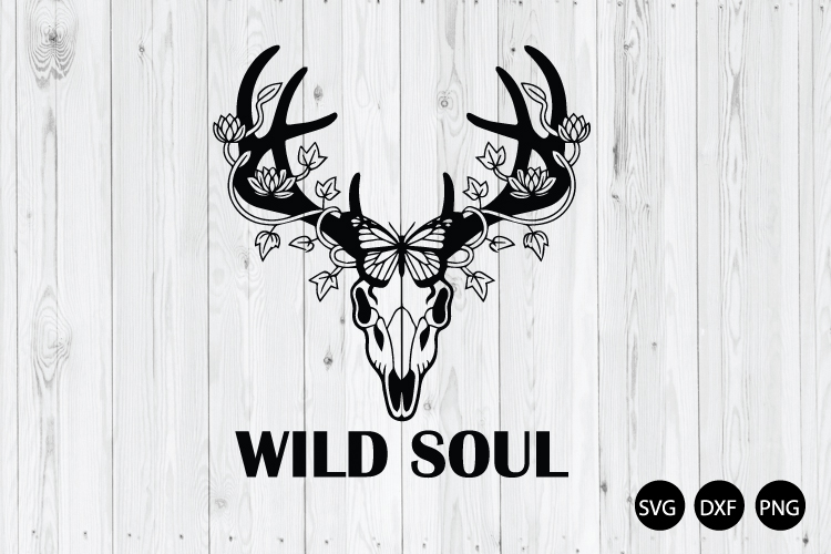 Wild Soul SVG, Deer Antlers SVG, Old Country Music SVG