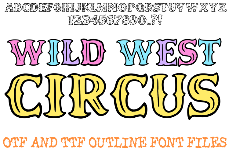 Wild West Circus Font Carnival Lettering Cartoon Western ABC