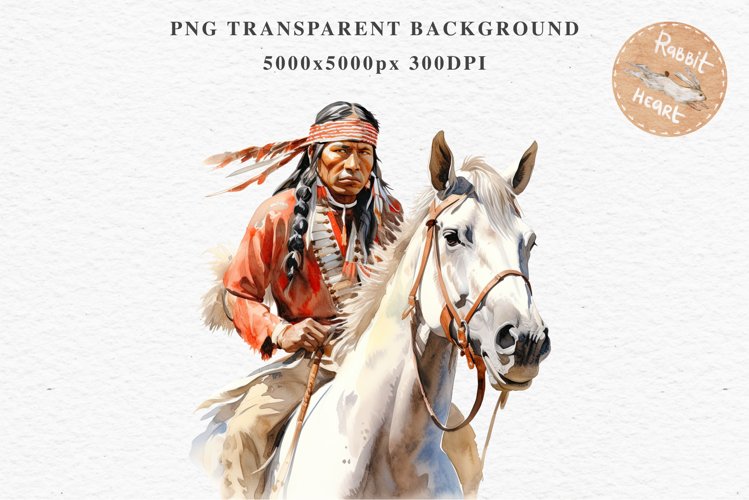 Wild West Native American Cowboy Western Cowboy Vintage PNG Clipart Decor Art Image Watercolor Transparent Print illustration sublimation creepy printable  watercolor Western Native American Cowboy, Wild West Texas clipart, vintage ranches decoration art