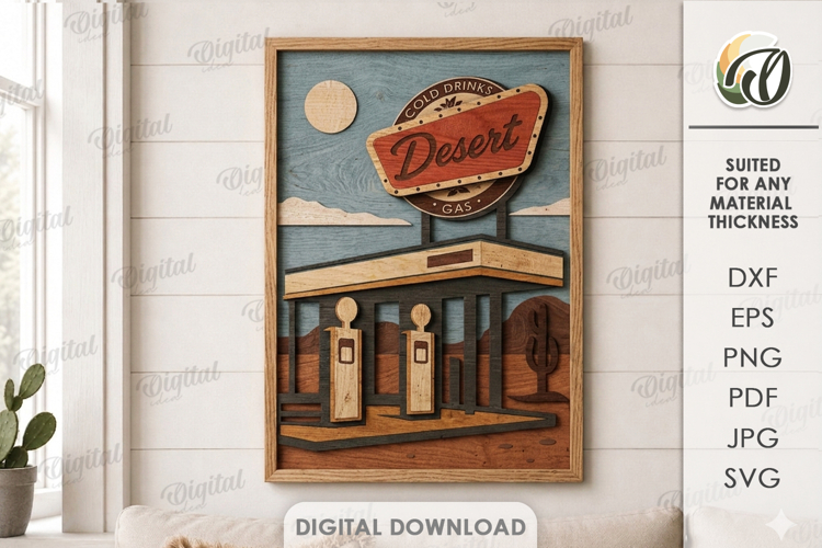 3D Wild West Wall Art Sign Laser Cut. Wall Decor SVG