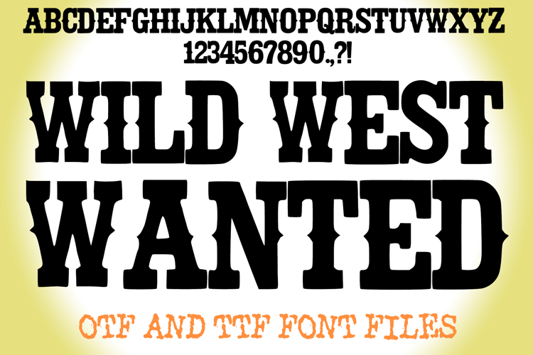 Wild West Wanted Alphabet Lettering ABC Text Font OTF 