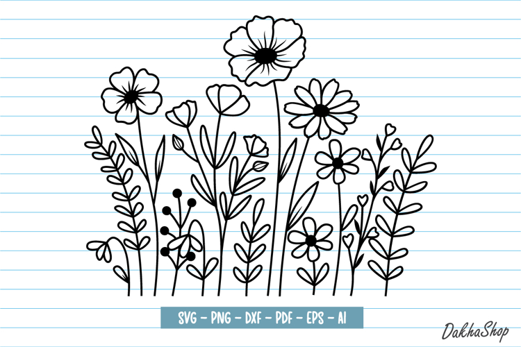 Flower Clipart Outline Image 18