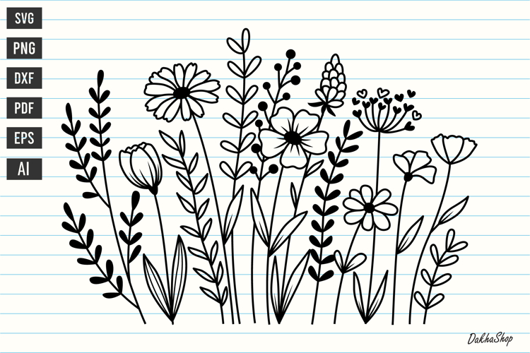 Floral Outline Svg Image 22