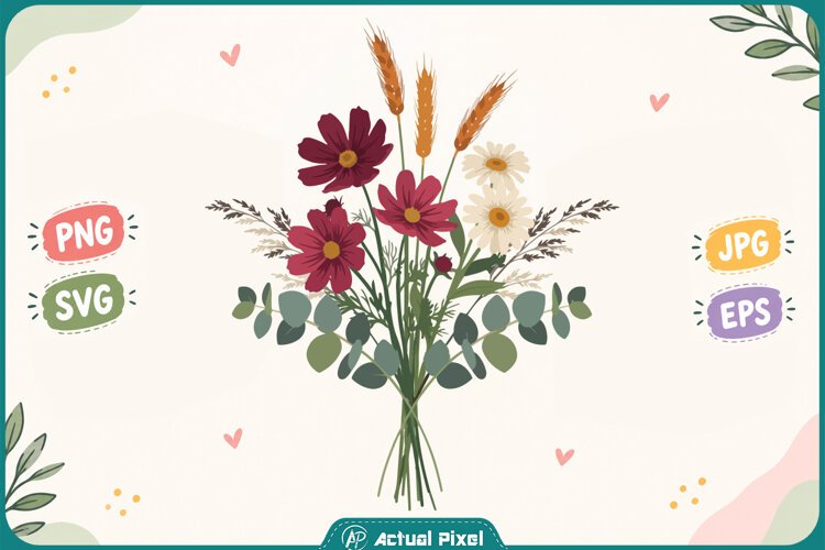 Wildflower Botanical Clipart example image 1