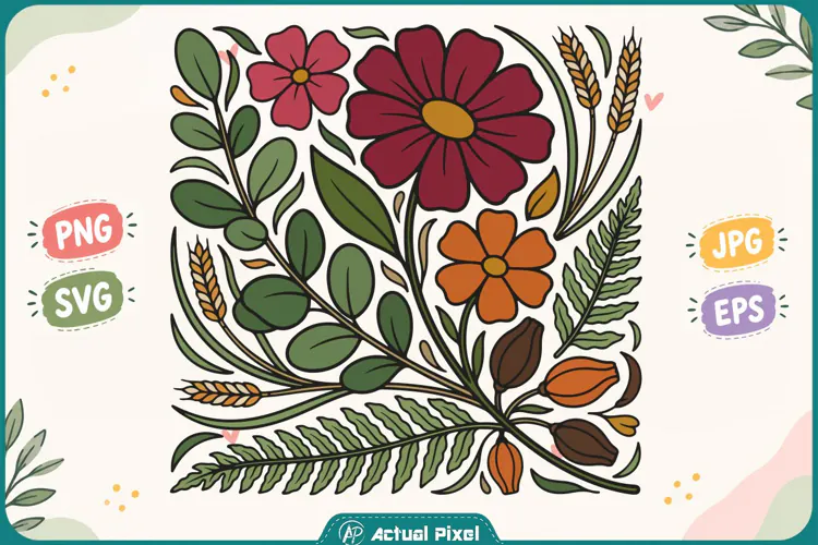 Wildflower Botanical Clipart