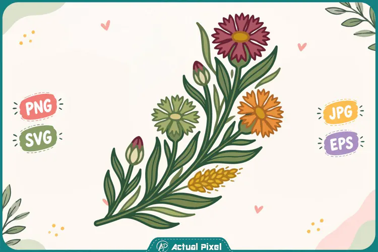 Wildflower Botanical Clipart
