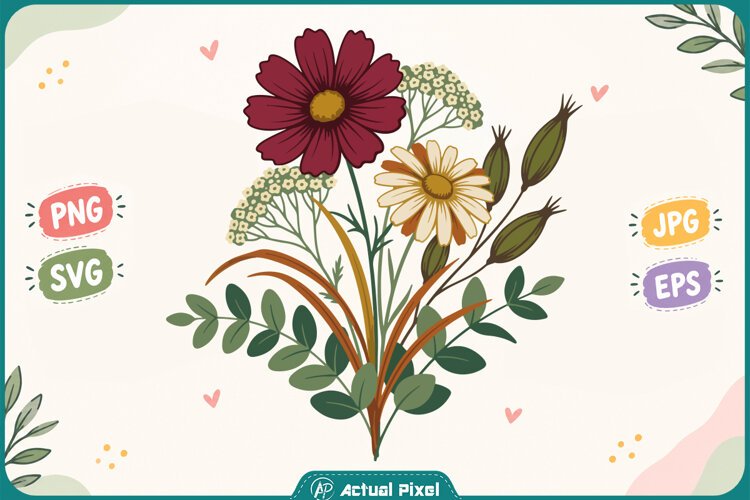 Wildflower Botanical Clipart example image 1