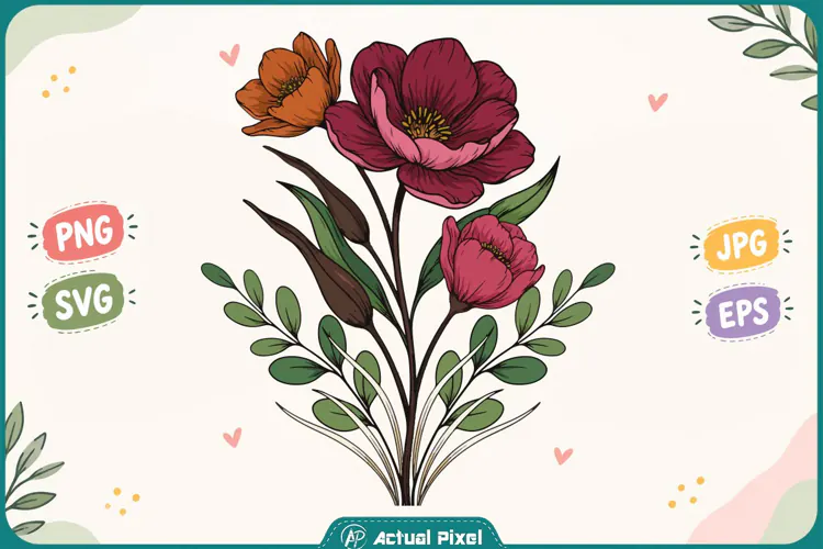 Wildflower Botanical Clipart