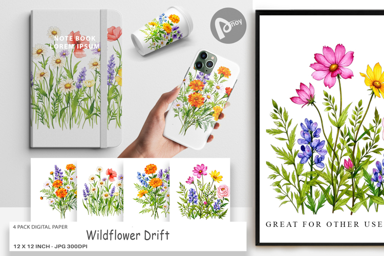 Digital Paper Wildflower Drift