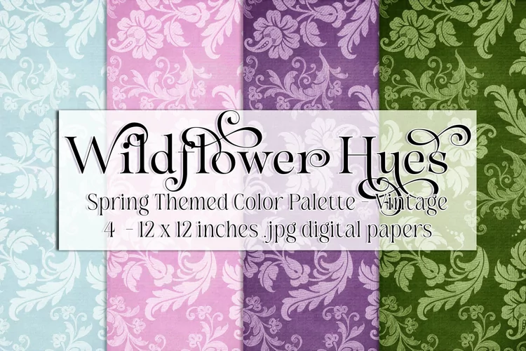 Spring Season Papers, Wildflower Hues Vintage Floral Papers