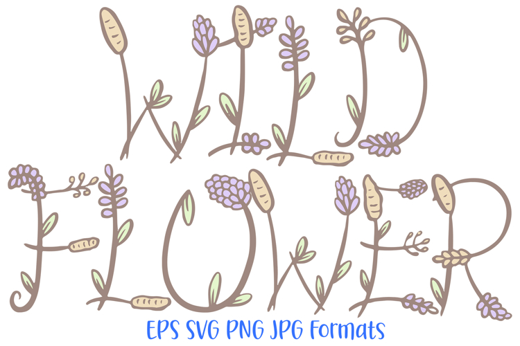 Wildflower PNG Font Floral Flowers Harvest ABC SVG Type