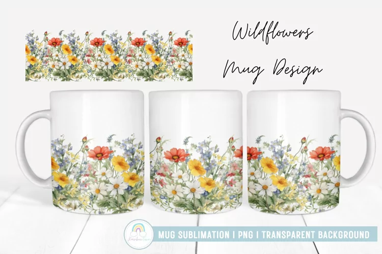 Wildflower Mug Sublimation PNG