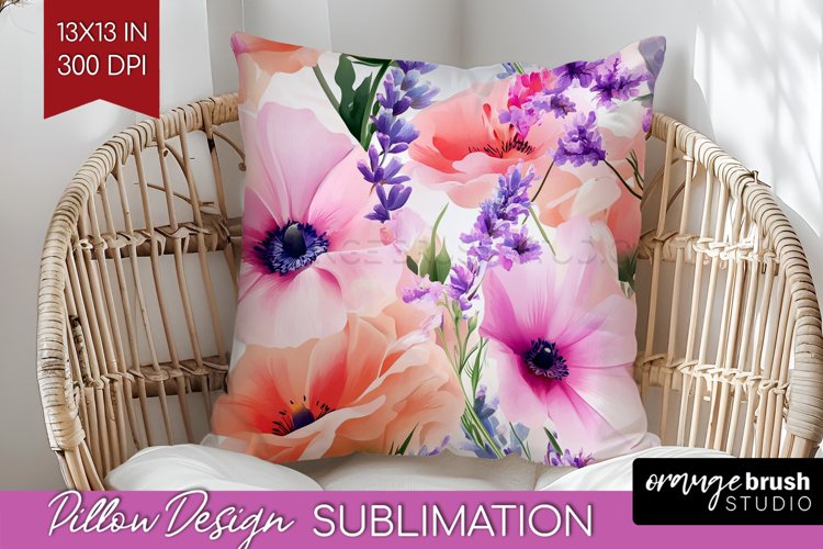 Wildflowers Pillow Sublimation - Spring Flowers Pillow Cover example image 1