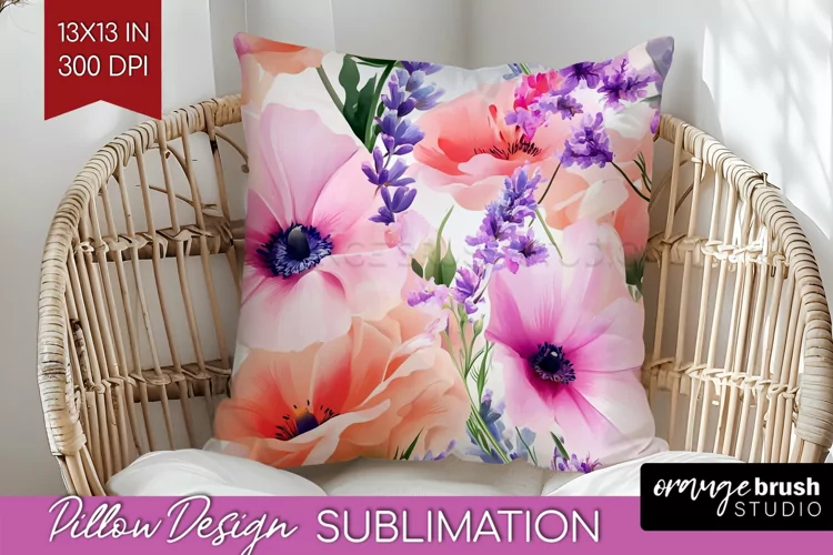 Wildflowers Pillow Sublimation - Spring Flowers Pillow Cover