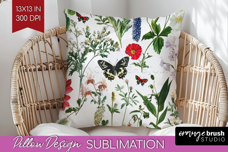 Wildflowers Pillow Sublimation - Spring Flowers Pillow Cover example image 1