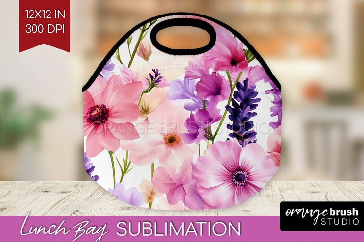 Wildflowers Lunch Bag - Spring Flowers Lunch Bug PNG