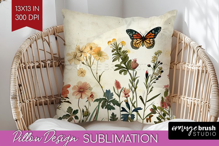 Wildflowers Pillow Sublimation - Spring Flowers Pillow Cover