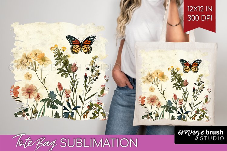 Wildflowers Tote Bag - Spring Flowers Tote Bag PNG