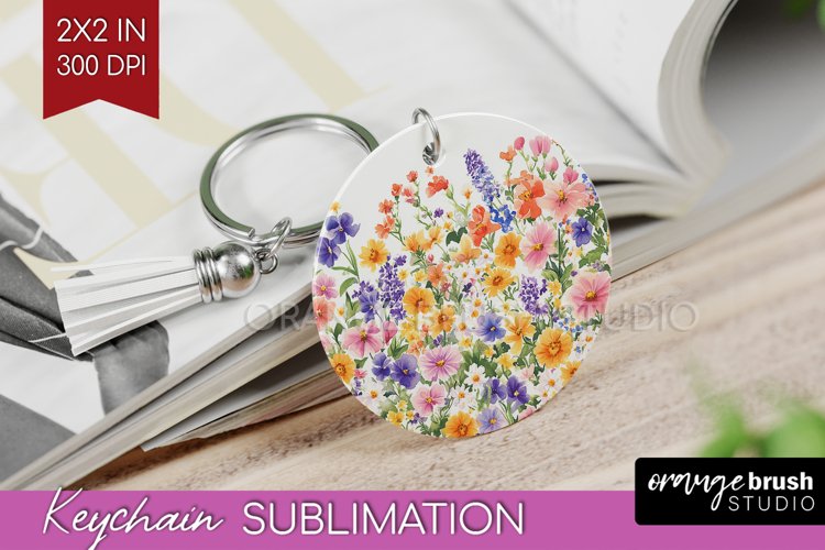 Wildflowers Keychain PNG - Spring Flowers Keychain