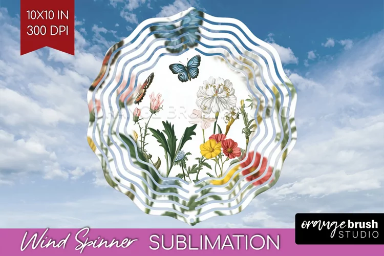 Wildflowers Wind Spinner Sublimation PNG - Spring Flowers