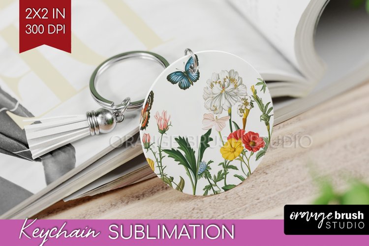 Wildflowers Keychain PNG - Spring Flowers Keychain
