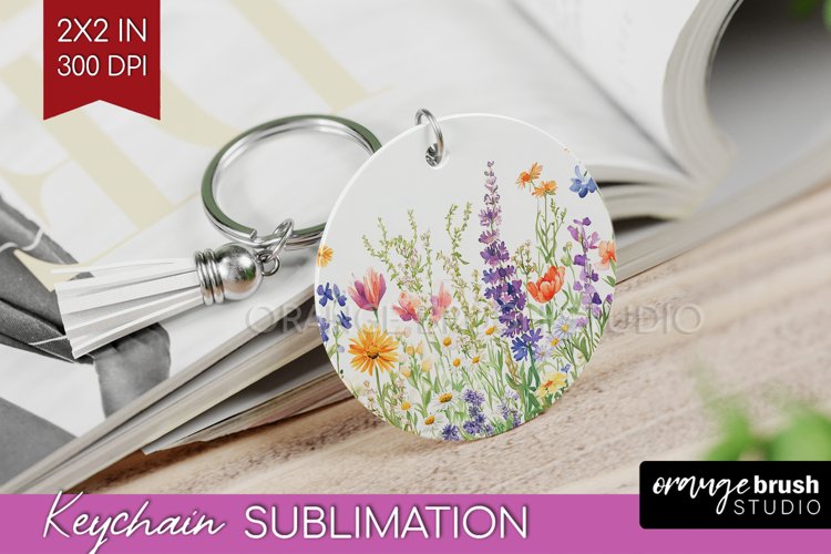 Wildflowers Keychain PNG - Spring Flowers Keychain