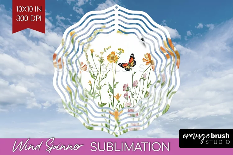 Wildflowers Wind Spinner Sublimation PNG - Spring Flowers