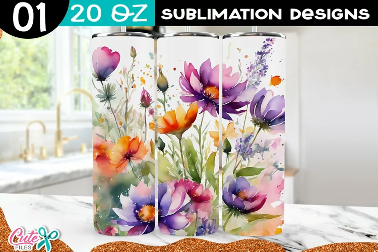 Wildflowers Sublimation Tumbler| Flower Design PNG
