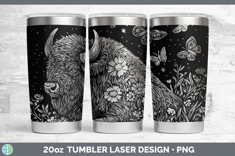 Wildflowers Bison Laser 20oz Tumbler Design